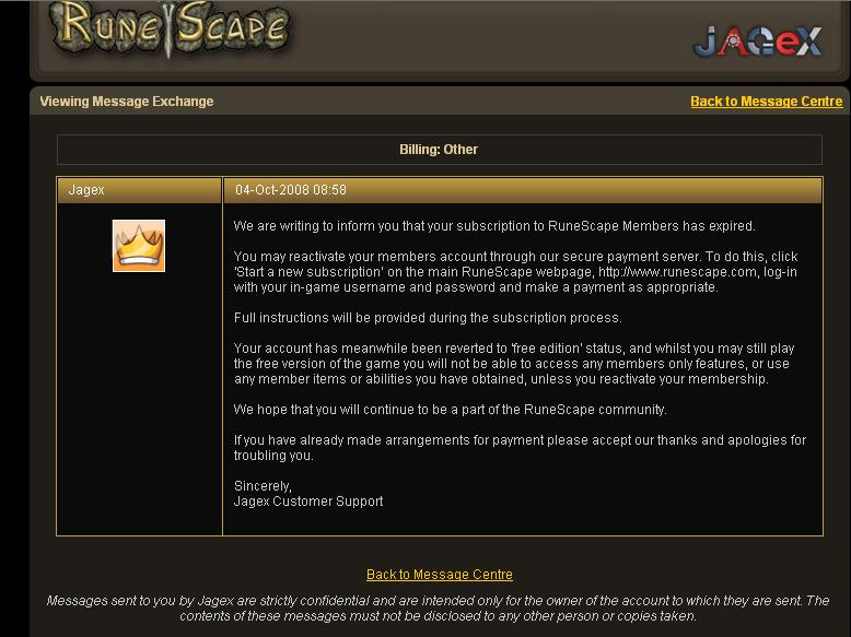 My OTHER runescape Membership.